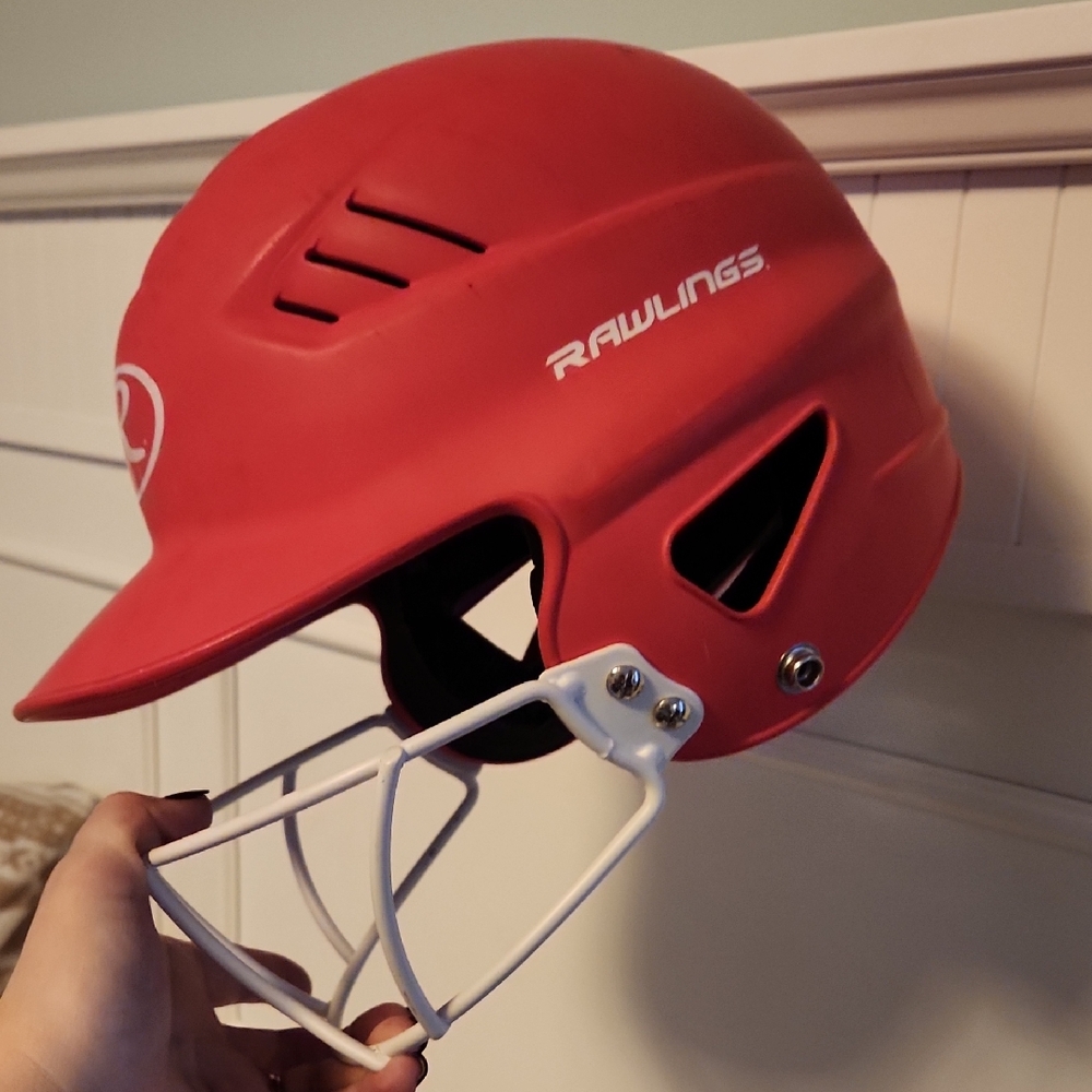 Rawlings PINK Baseball Helmet with White Faceguard